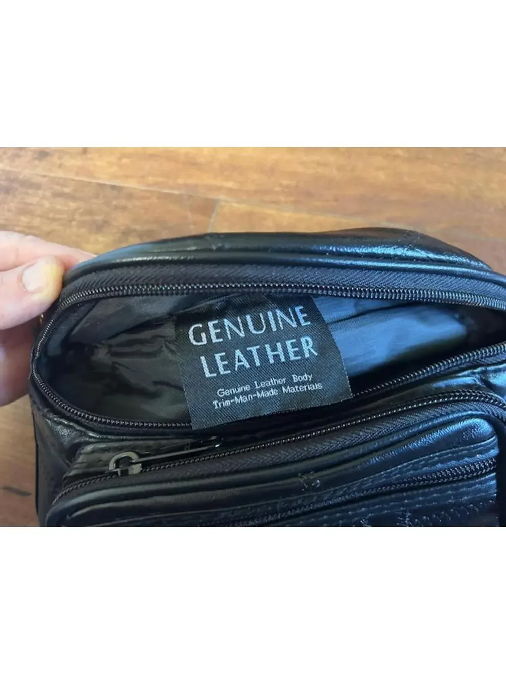 Black Genuine Leather Small Crossbody Bag